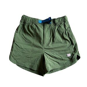 TOPO Designs Womens River Shorts Hiking Athletic Green Belted Small